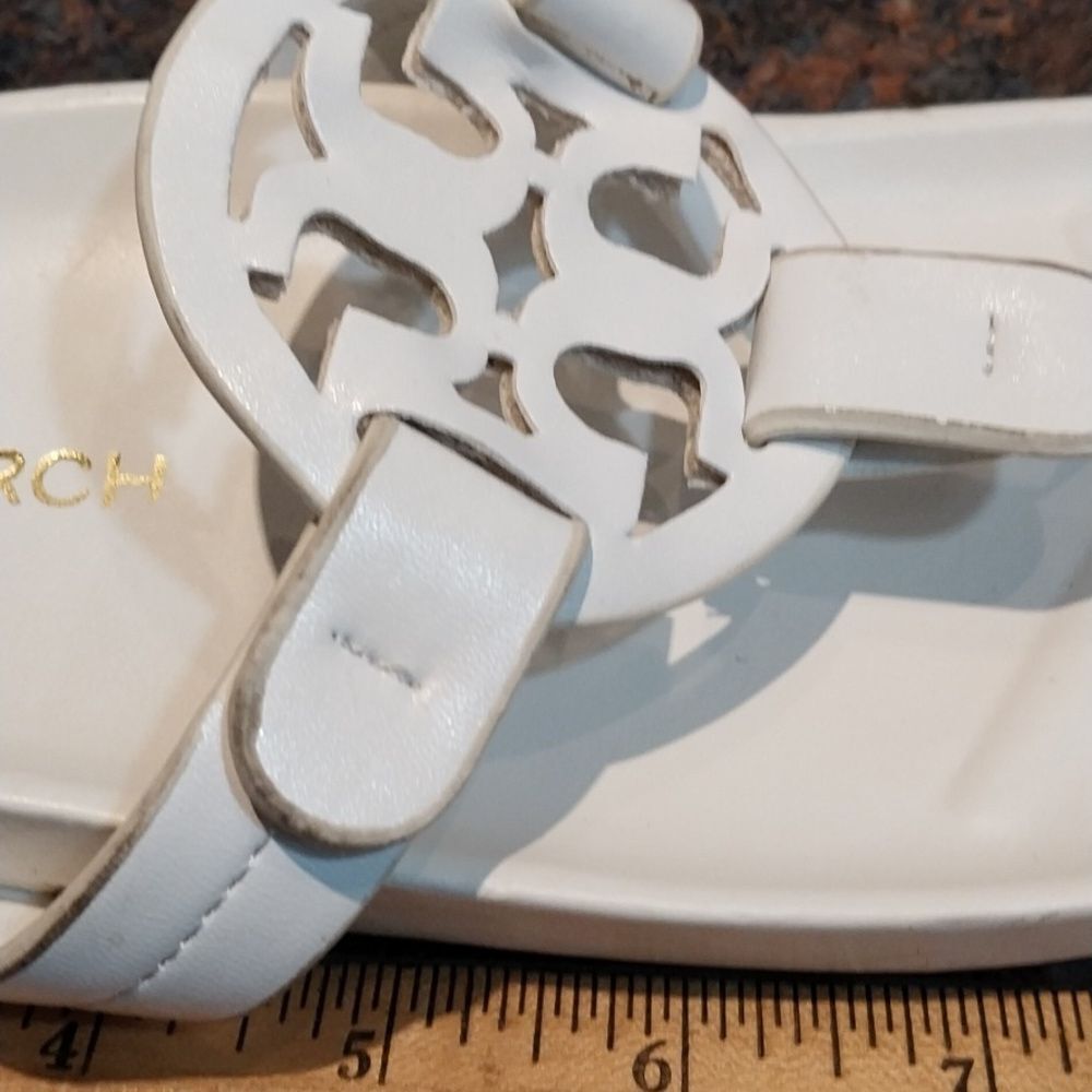 Tori Burch White  "MILLER"  Thongs...Almost NEW...NO BOX     SIZE 8.5. - Picture 4 of 8
